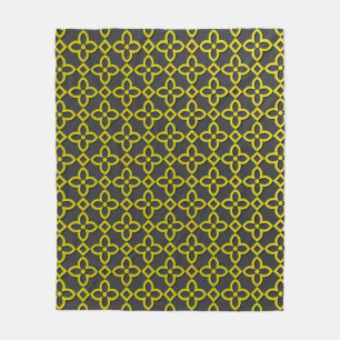 Gold flowers fleece blanket