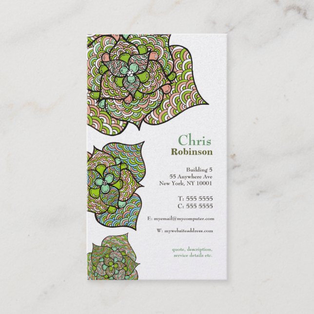 Gold Flowers Floral Stylish Printed Business Card (Front)