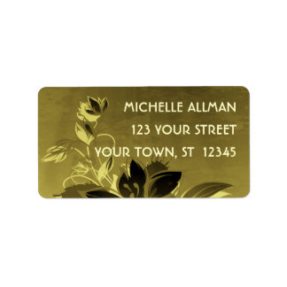 Gold Flowers Label