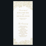Gold Flowers on White Wedding Program Rack Cards<br><div class="desc">Customise this stylish Romantic Floral Wedding Program Rack Cards Template, Gold Yellow Flowers on White Background. Please note that the gold is a colour print (yellow) and is not actually gold metallic colour or gold foil. This design will also look beautiful with rounded corners. Matching Wedding Invitation, RSVP and Insert...</div>
