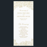 Gold Flowers on White Wedding Program Rack Cards<br><div class="desc">Customise this stylish Romantic Floral Wedding Program Rack Cards Template, Gold Yellow Flowers on White Background. Please note that the gold is a colour print (yellow) and is not actually gold metallic colour or gold foil. This design will also look beautiful with rounded corners. Matching Wedding Invitation, RSVP and Insert...</div>