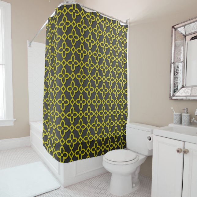 Gold flowers shower curtain (In Situ)