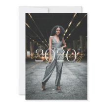 Gold Foil 2020 Typography Graduation Invitation