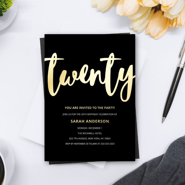 Gold Foil 20th Birthday Party  (Creator Uploaded)