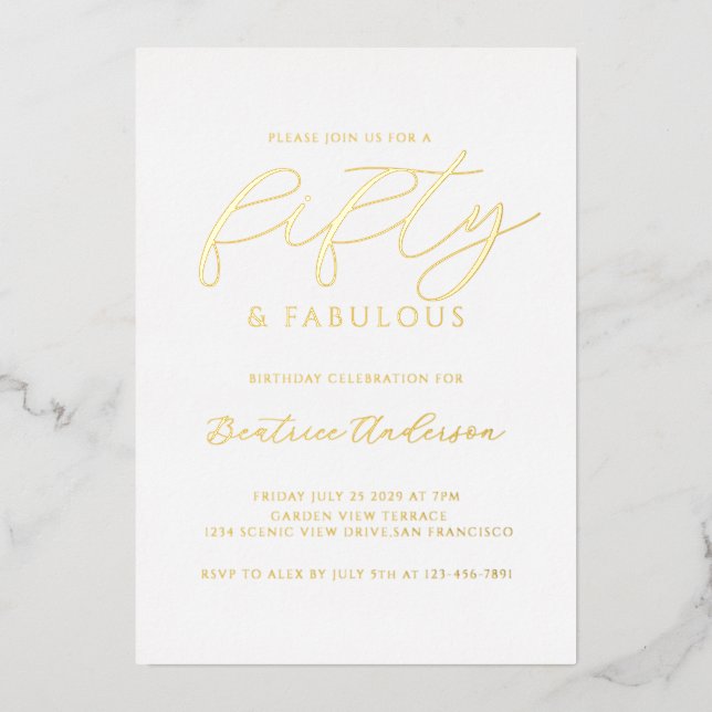 Gold Foil 50 and Fabulous (Front)