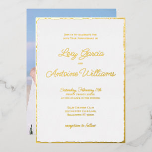 Gold Foil 50th Anniversary Photo Invite 