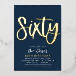 Gold Foil 60th Birthday Invitation | Sixtieth<br><div class="desc">Gold Foil 60th Birthday Invitation.
Ready to be personalised by you!</div>