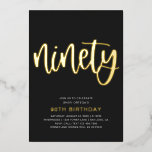 Gold Foil 90th Birthday Invitations | 90th<br><div class="desc">Gold Foil 70th Birthday Invitation.
Ready to be personalised by you!</div>