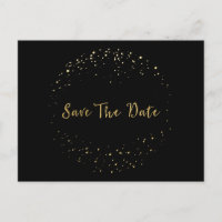 Gold Foil Abstract Circle Save The Date Postcard