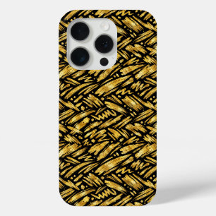 Gold Foil Abstract Pattern iPhone 15 Pro Case
