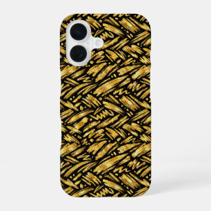 Gold Foil Abstract Pattern iPhone 16 Case