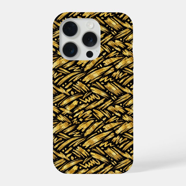 Gold Foil Abstract Pattern iPhone Case (Back)