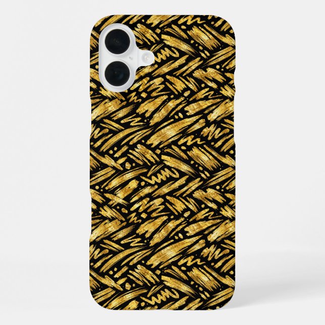 Gold Foil Abstract Pattern iPhone Case (Back)