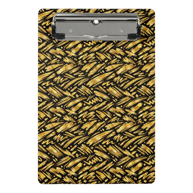 Gold Foil Abstract Pattern Mini Clipboard (Front)