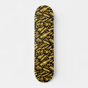 Gold Foil Abstract Pattern Skateboard
