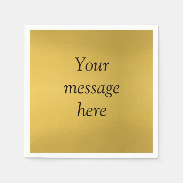 Gold foil add your custom message text hereglitter napkin (Front)