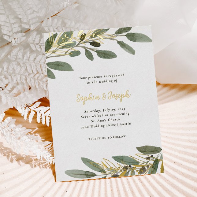 Gold Foil and Olive Leaves | Wedding (Creator Uploaded)