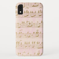 Gold Foil and Rose Gold Musical Notes Pattern
