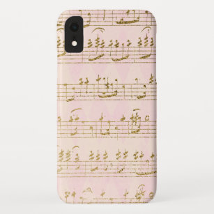 Gold Foil and Rose Gold Musical Notes Pattern Case-Mate iPhone Case