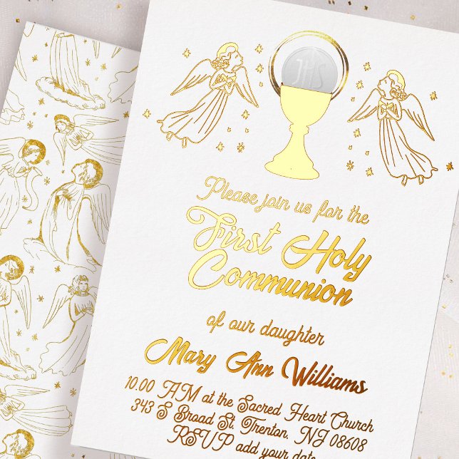  gold foil angels catholic Host First Communion (Creator Uploaded)