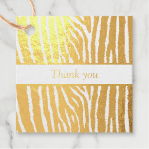 Gold Foil Animal Stripe Favour Tag