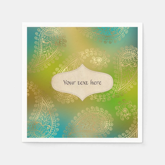 Gold Foil Arabian Napkin (Front)