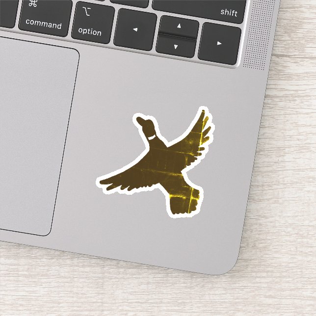 Gold Foil Artistic Flying Duck (Detail)