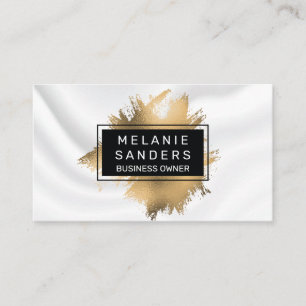Gold Foil Artistic White Drapery Business Card