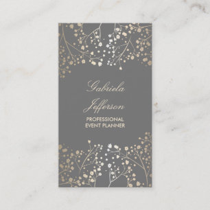 Gold Foil Baby's Breath Chic Business Card