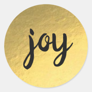 Gold Foil Background Joy Holiday Sticker