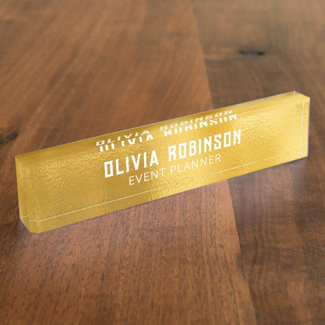 Gold Foil Background Nameplate (Side)