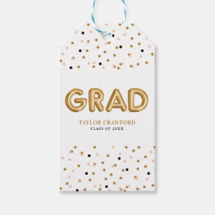 Gold Foil Balloon Confetti Dots Graduation Gift Tags