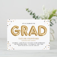 Gold Foil Balloon Confetti Dots Graduation Party