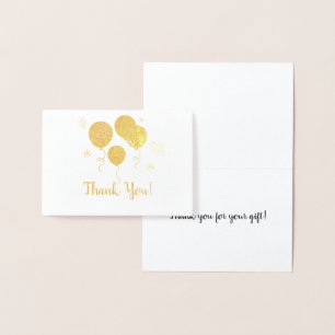 Gold Foil Balloons 50th Anniversary Thank You Note Card