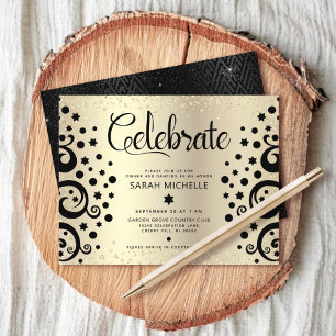 Gold Foil Bat Mitzvah Black Tree of Life Script  Enclosure Card