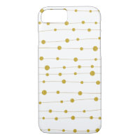 Gold foil beads pattern trendy and elegant white