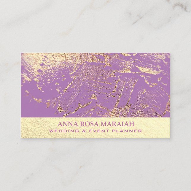 *~* Gold Foil Beauty Wedding Planner Elegant  Business Card (Front)