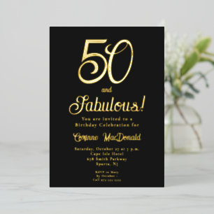Gold Foil Black 50 &Fabulous 50th Birthday Party