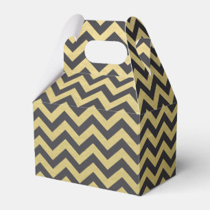 Gold Foil Black Chevron Pattern Favour Box
