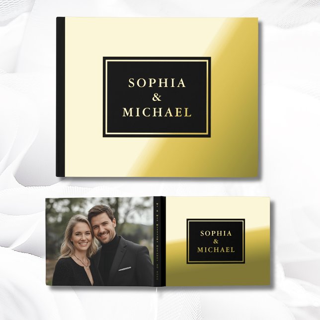 Gold Foil Black Guestbook Editable Classic Simple (Creator Uploaded)