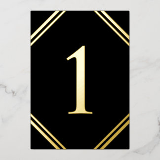 Gold Foil & Black Table Number Cards