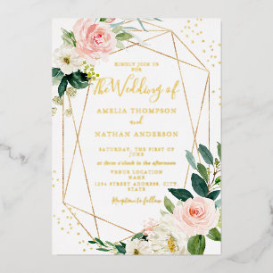 GOLD FOIL Blush Floral Wedding 