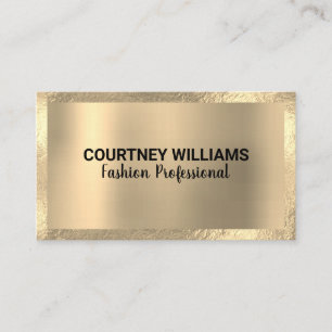 Gold Foil Border   Golden Metal Business Card