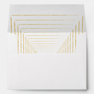 Gold Foil Border Wedding Envelope