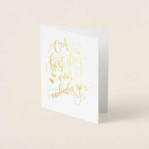Gold Foil Bridal Party Request Wedding Card