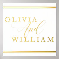 Gold Foil Bride & Groom Names Wedding Welcome