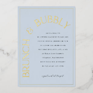 Gold Foil Brunch & Bubbly Bridal Shower Invitation