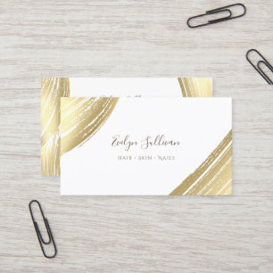 Gold foil brush strokes business card