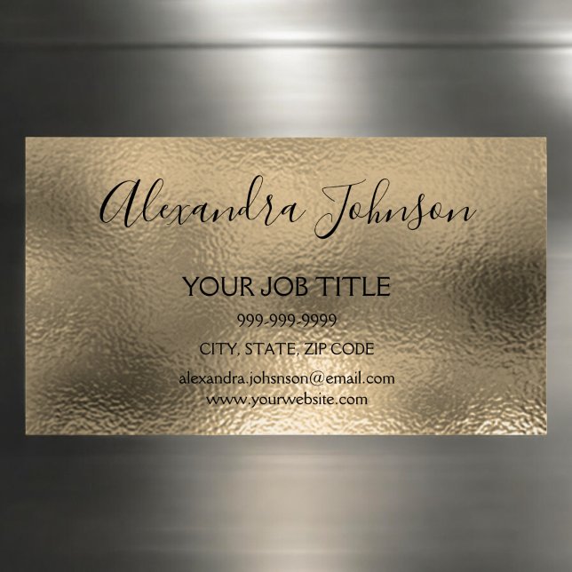 Gold Foil Business Professional Magnetic Business Card (Creator Uploaded)