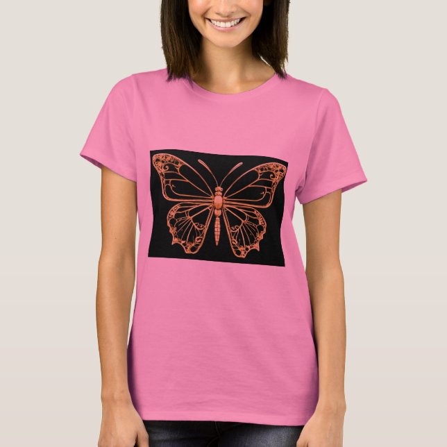 Gold Foil Butterfly Elegance T-Shirt (Front)